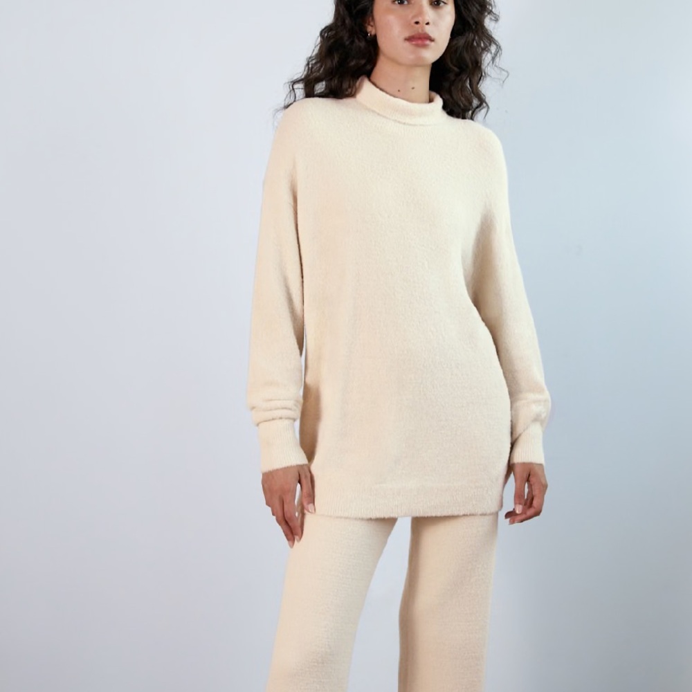 Wilfred Free Hush Knit Turtleneck Silver Birch White Small Sweater